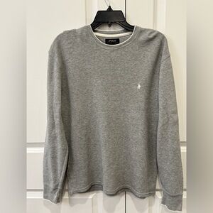 Polo Ralph Lauren Shirt Gray Waffle Thermal Crewneck Long Sleeve Mens Large